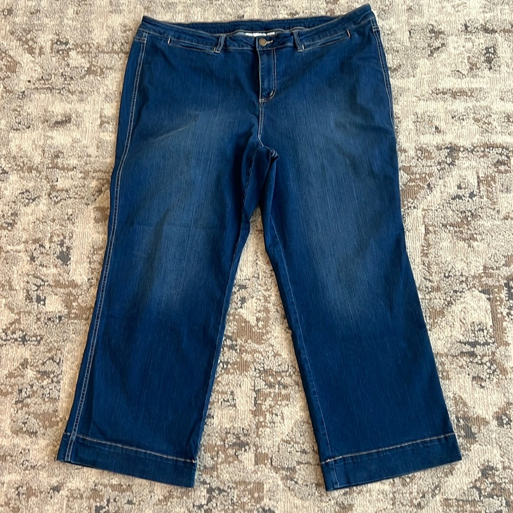 Belle by Kim Gravel women wide leg jeans, size 22 PETITE